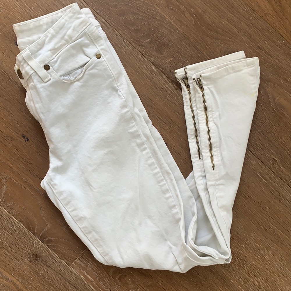 Paige zippered ankle skinny In Optic white size 28